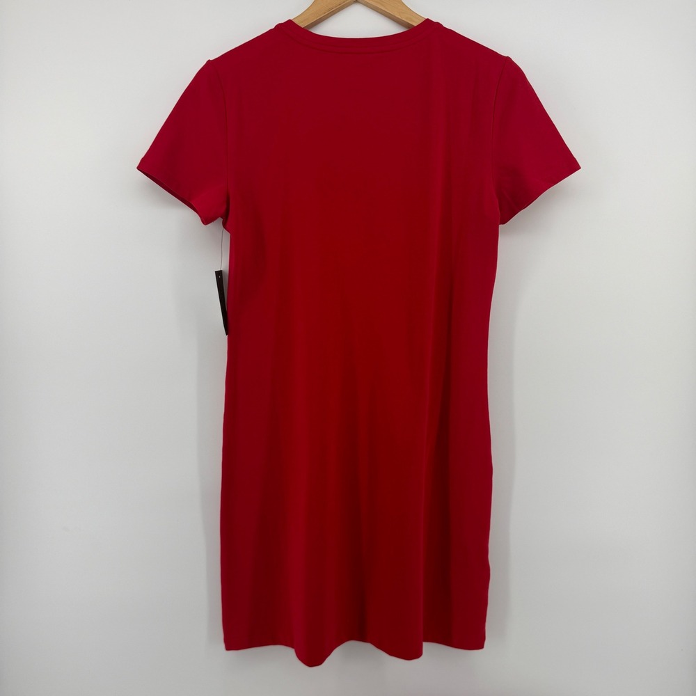 Tommy Hilfiger Womens Red Studded Logo T-Shirt Mini Dress A1GA1KQ7 NWT Small - Picture 3 of 9